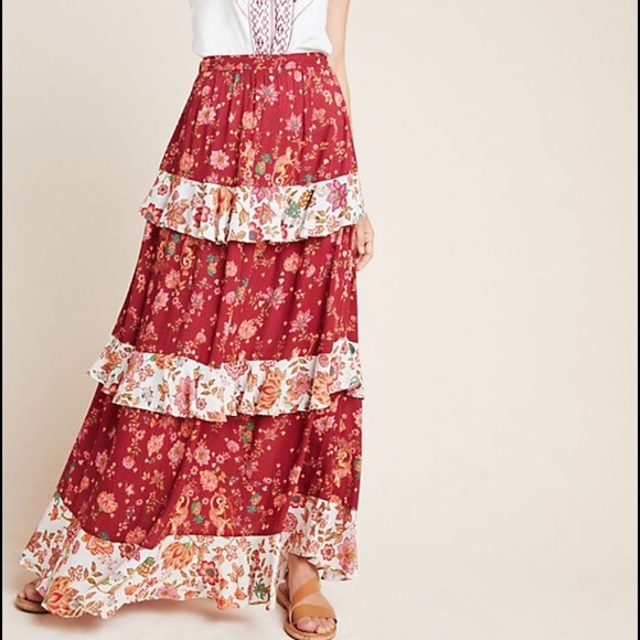 Anthropologie Dresses & Skirts - NWT Farm Rio Portia Tiered Maxi Skirt Anthro